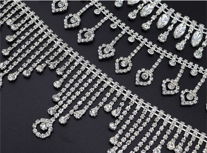 10 Meter Strass-Quastenband Funkelndes Kristallglas-Diamantband DIY Kunsthandwerk Hochzeitsgeschenke Dekoration Strass-Kette – Detail 1