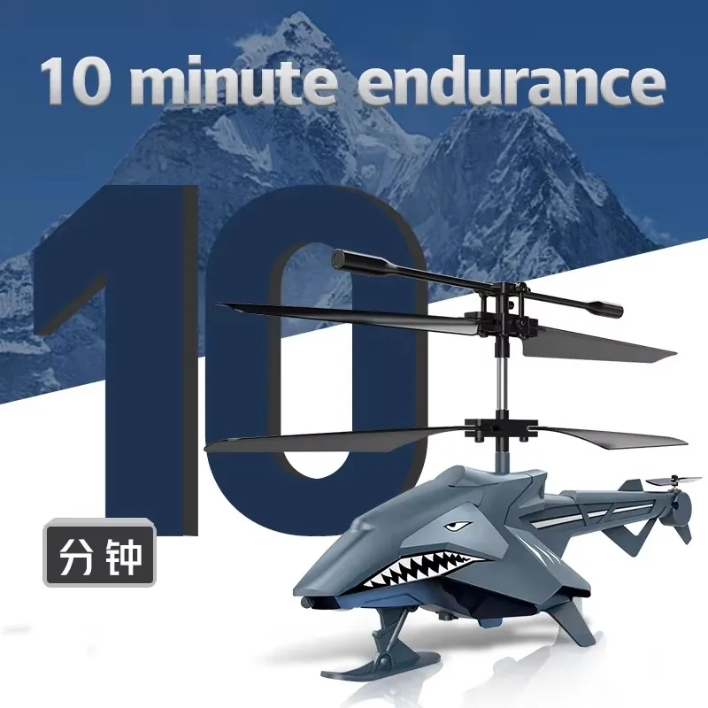 Shark-shaped RC Airplane 2.4GHz Remote Control Aircraft with LED Lights, Easy to Fly for Kids & Adults 