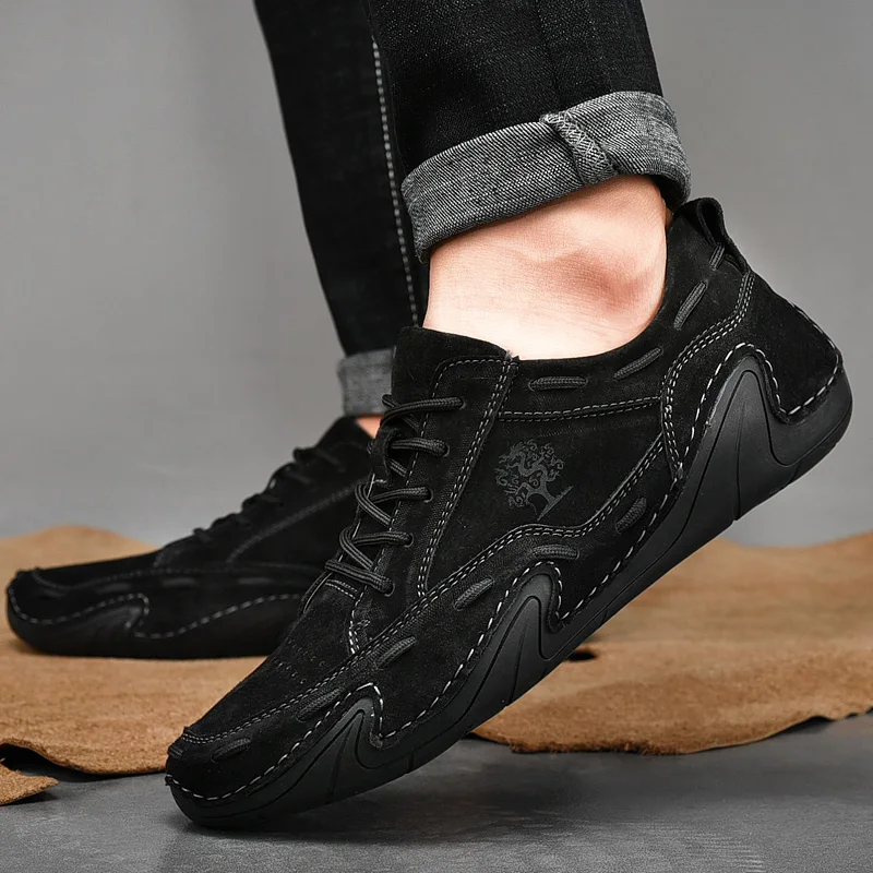 Men\'s Leather Casual loafers Shoes wedding Dress Shoes New Big Size Moccasins Shoes Suede shoes High Quality zapatos Size 48