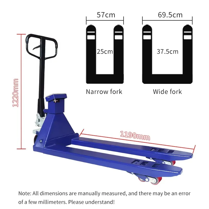 Electronic Forklift Scale Manual Hydraulic Pallet Truck with Weighing Function Mobile Floor Scale