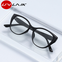 UVLAIK Women Retro Cat Eye Eyewear Anti Blue Light Glasses Frame Non Prescription Protective Goggles Decorative Flat Glasses