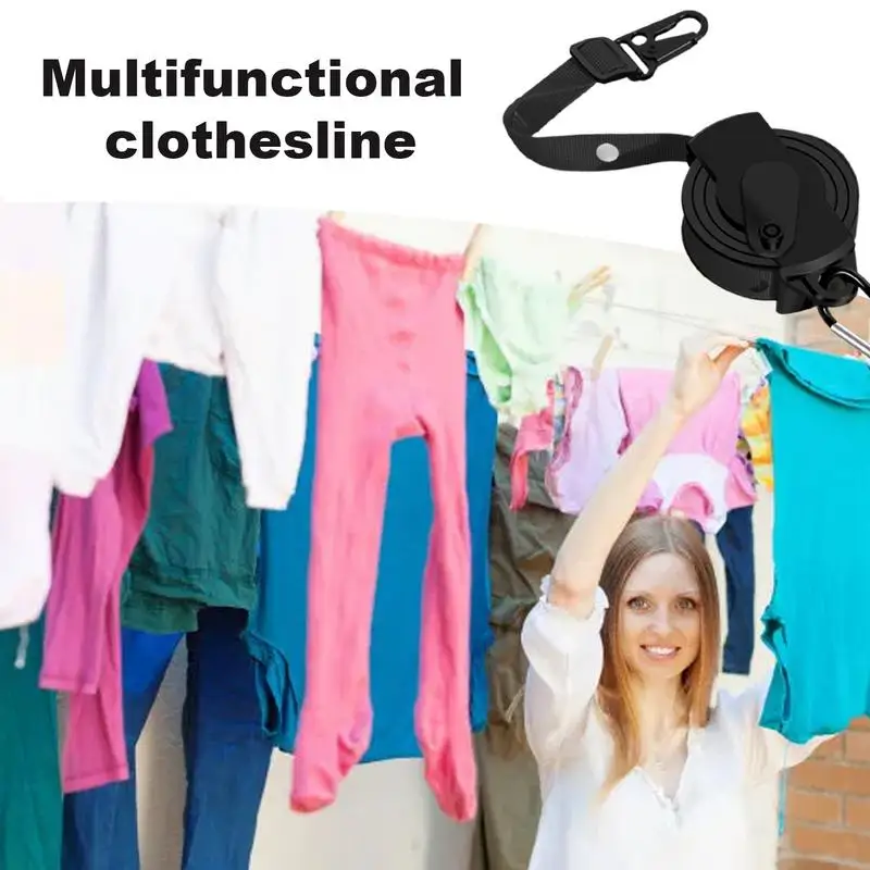Retractable Portable Clothesline For Travel With 34 Storage Holes Retractable Camping Laundry Rope No-Punching Clothing Storage