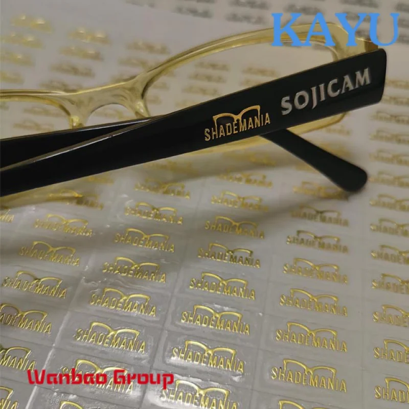 Etiqueta de metal para gafas de sol, pegatina con logotipo transparente de alta calidad, novedad de 2020