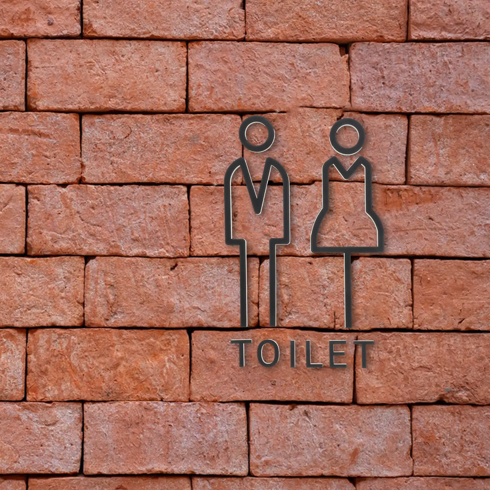 1Pair High Quality Washroom Sign Restroom Identification Plate Minimalist Design Clear Symbols for Commercial Residential Use