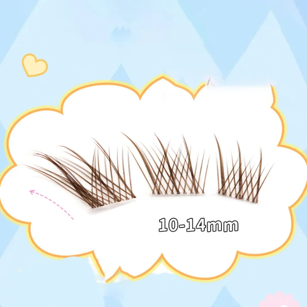 60 Clusters 10-14mm Brown False Eyelash Fox Series Fly Obliquely Individual Cluster Fake Eyelash Hot Girl Cool Eye Makeup