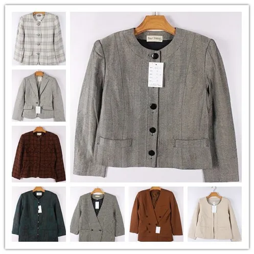 

Винтажный металлический костюм Soft Girl Ladylike ort Suit Jaet Commute Sle круглый Ne Button up Long Sve Wool Blend Coat