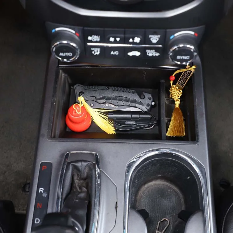 1 pezzo set ABS nero Per Acura RDX 2013-2017 auto cambio di controllo centrale scatola di immagazzinaggio anteriore vassoio del telefono cellulare accessori auto