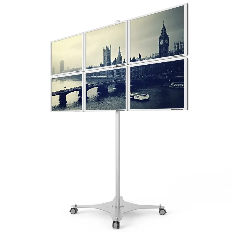 

Computer Monitor Six Screen Monitor Stock Computer Stand Mobile Multifunctional Workstation Cart