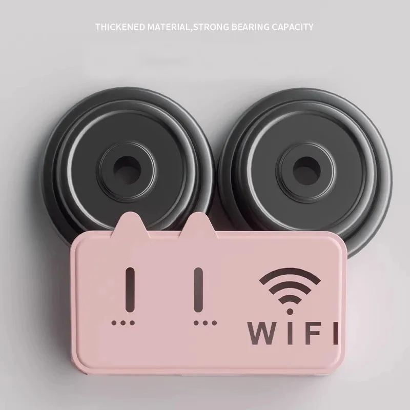 Wall-Mounted Router Organizer - Hole-Free Fixed Rack Storage for WiFi Optical Cat TV Set-Top Box - Vertical Space Saver