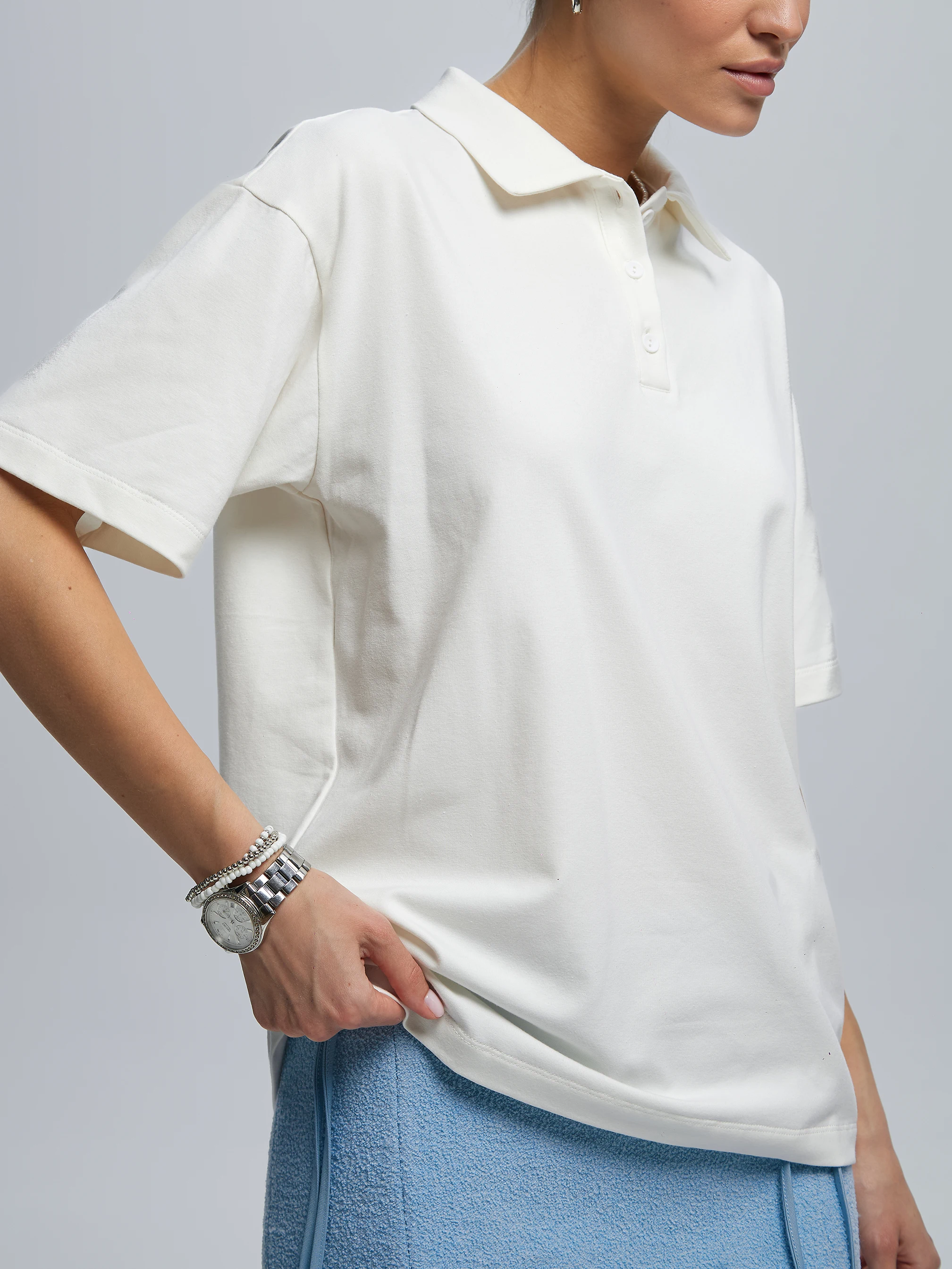 Women's Solid Color Polo Shirt for Summer Casual Stylish and Versatile Street Style Suitable for Any Occasion.
