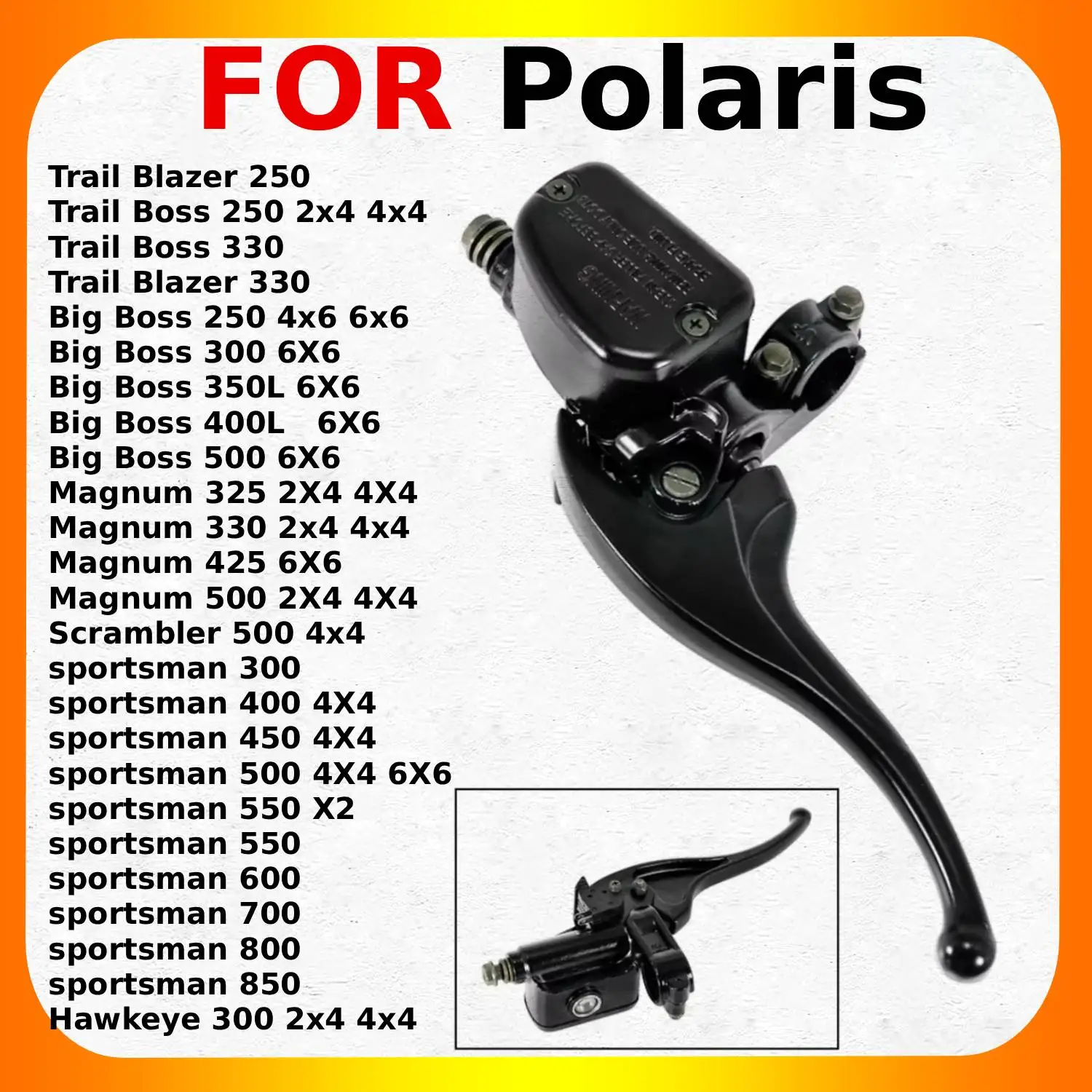 

22 мм главный тормозной цилиндр мотоцикла левый передний для Polaris Trail Blazer 250 330 Big Boss 250 300 350L 400L 500 6X6 Magnum 325