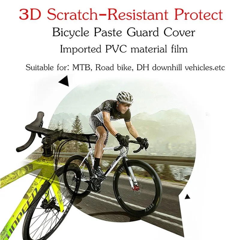 ENLEE The New Removeable Sticker Road Bicycle Paster Guard Cover 3D MTB Mountain Bike Scratch-Resistant Protect Frame Protector