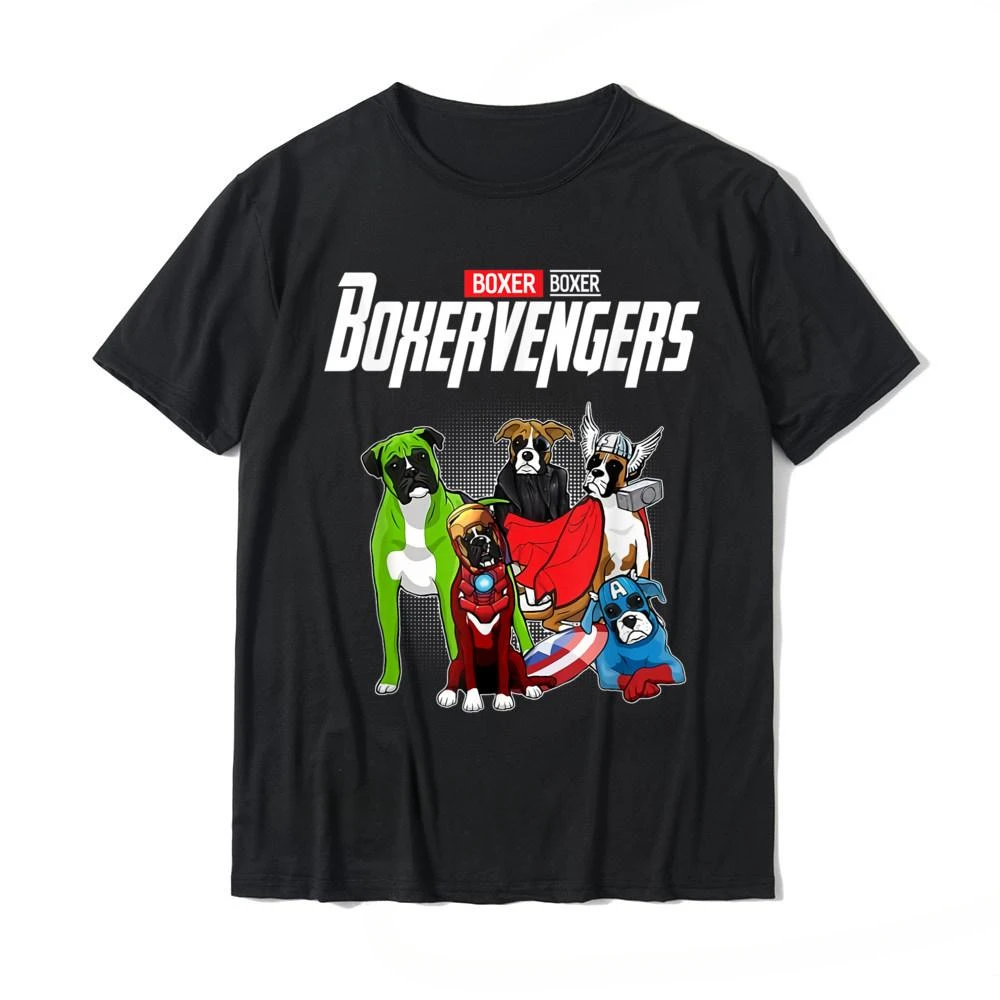 Summer harajuku custom heavyweight Boxervengers Funny Dog Boxer Gift T-Shirt Cotton Mens Top Simple Style  Coupons Personalized