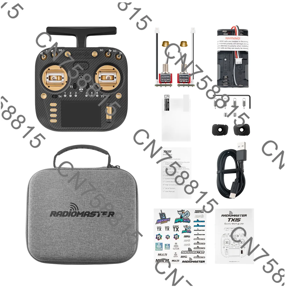 لـ FPV Radiomaster TX15 MAX جهاز التحكم عن بعد ExpressLRS AG02، CNC HALL GIMBAL LR1121 شاشة لمس ملونة 3.5 بوصة، قطعة واحدة