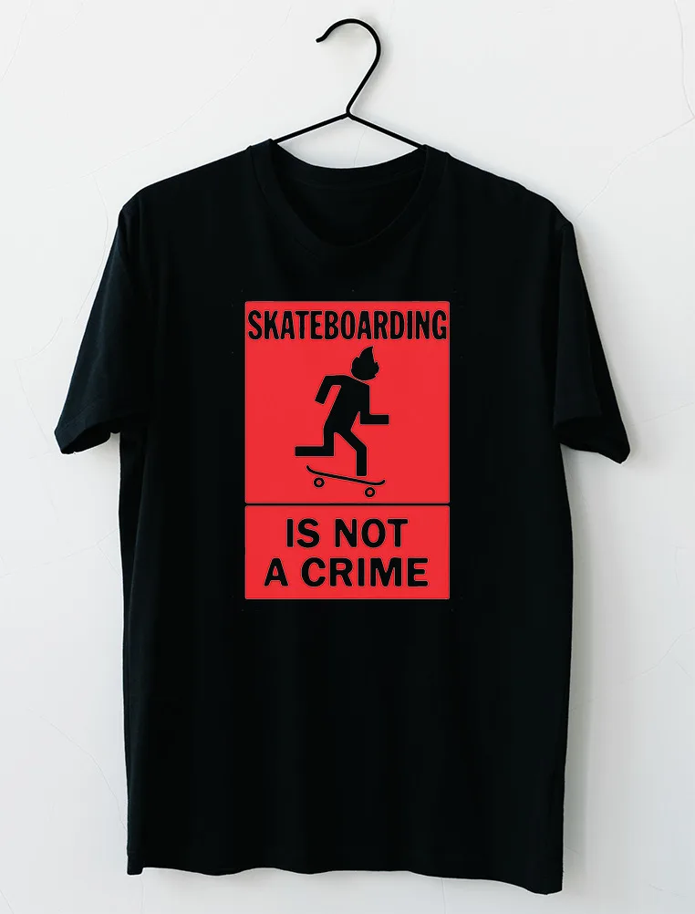 

LIMITED NEW Hook Ups Skateboard Skateboarding Is Not A Crime Red T-Shirt S-4XL