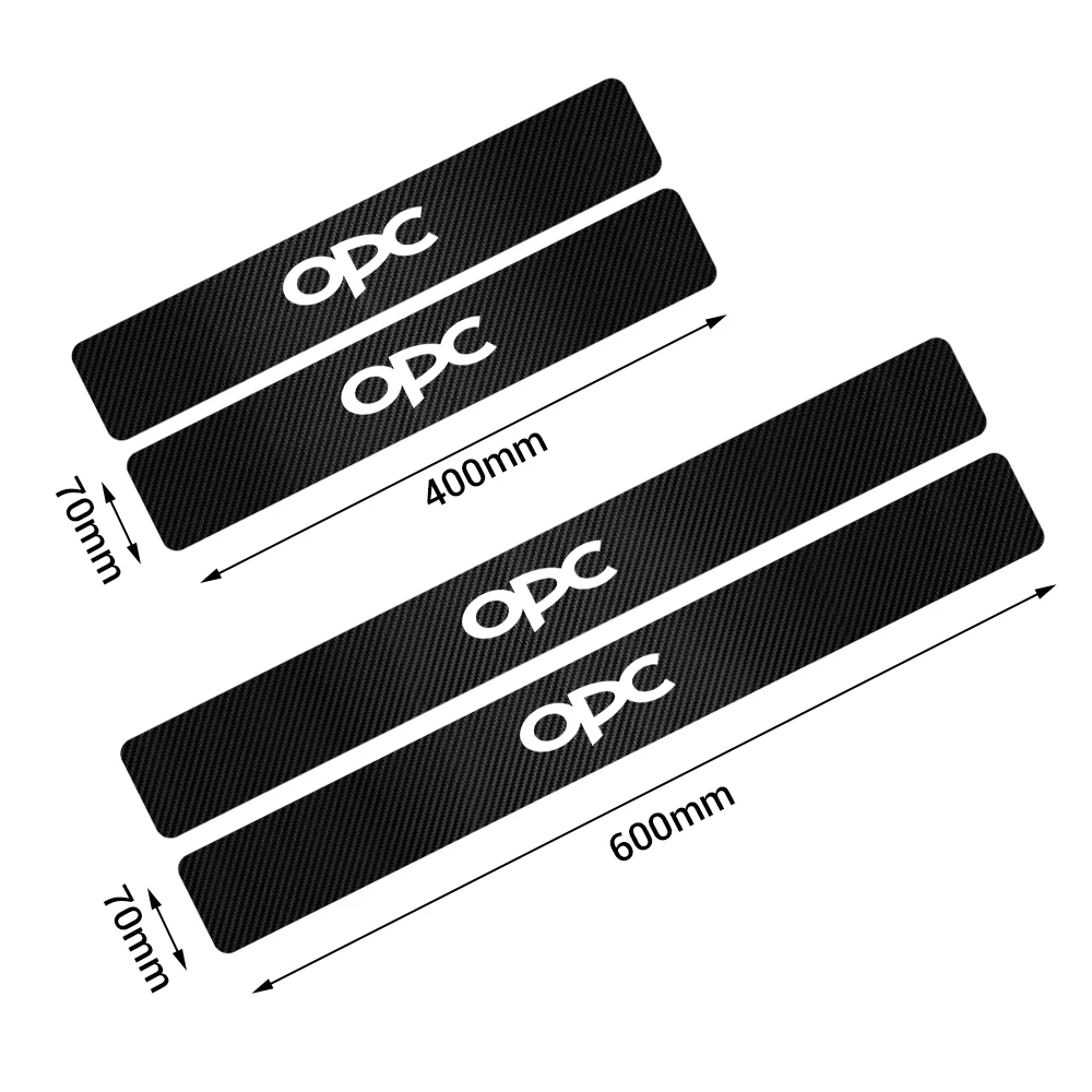 4pcs Carbon Fiber Car Door Sill Threshold Protector Stickers Anti Scratch For OPEL OPC Astra Insignia Corsa Mokka Zafira Vectra