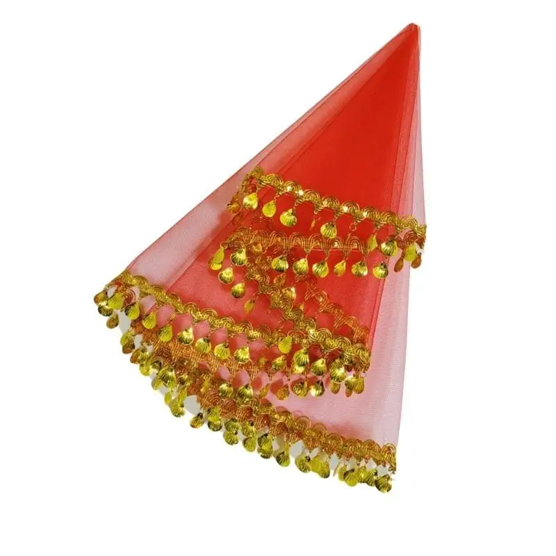 

652F Elegant Minority Dancing Head Veil Fringed Veil for Women Stage Performers