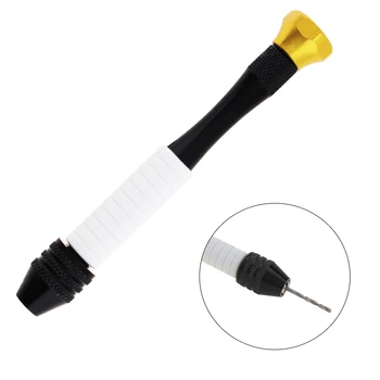 ミニマイクロアルミハンドドリルピン万力ツイストドリルビット木工掘削ロータリーツールハンドドリルマニュアル