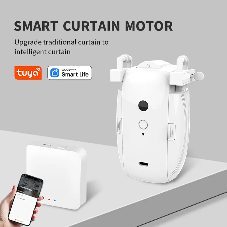 Tuya Smart  For Home Curtain Opener Electronic T/U Track Curtain ，Paired with Zigbee gateway ， Electric Automatic Curtain Robot