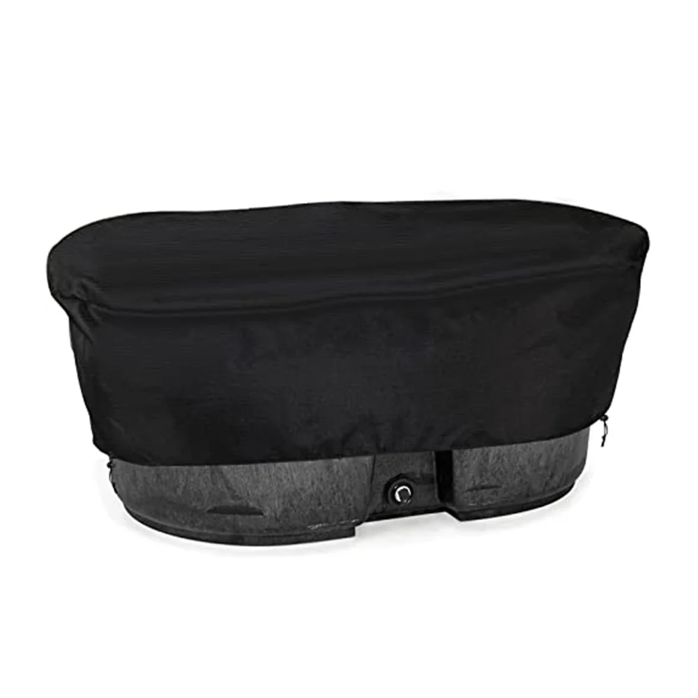 Outdoor Oval Pool Cover with Adjustable Drawstring Made from Black 420D Oxford Cloth Dustproof Sunproof Design