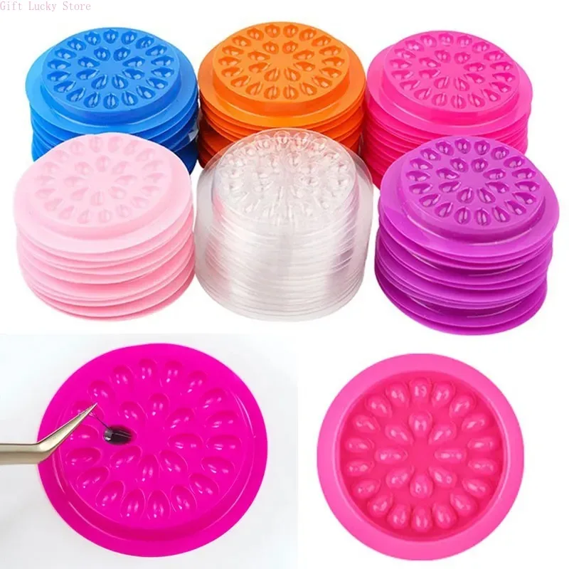 

2/10/30/50/60pcs Glue Gasket Plastic Eyelash Glue Stand Holder Adhesive Pallet Eyelash Extension Glue Pads Makeup Tools