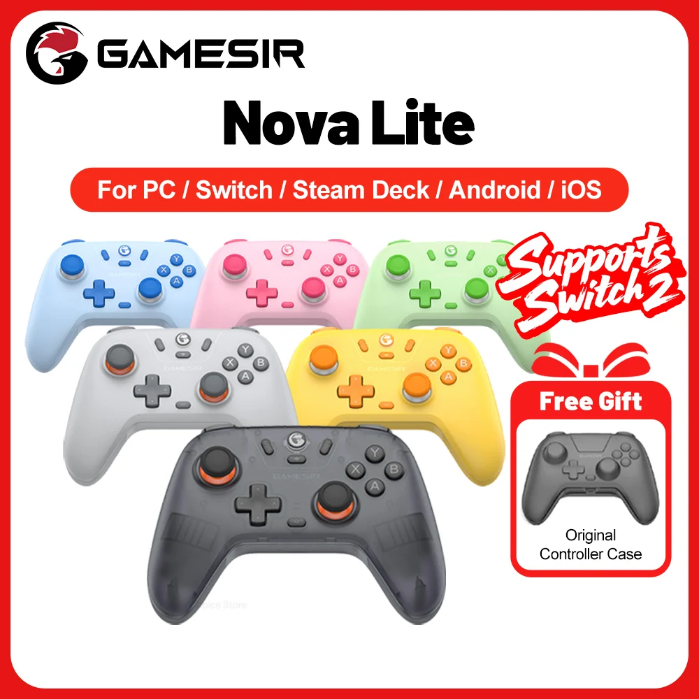 Gamesir Nova Lite Gamepads PC for Nintendo Switch 2 Controller Switch Steam Android iOS iPhone Controle Hall Effect Joystick