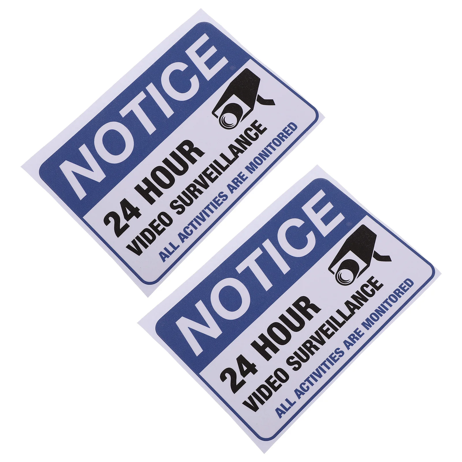 

2pcs Monitored Warning Stickers Security Adhesive Video Sticker For Shop Mall Car Use Easy Paste Remove