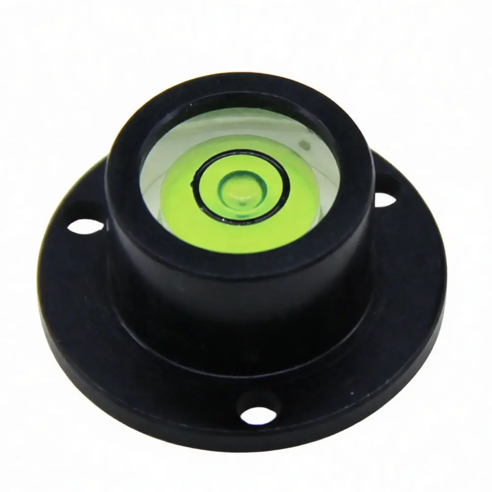 Metal Bullseye Bubble Level Gauge Circular Spirit Measuring Tool With Mounting Holes For Workbench Machine Surface Calibration