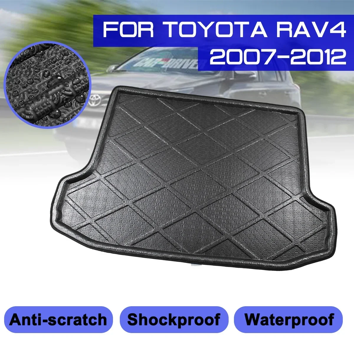Car Floor Mat Carpet For Toyota RAV4 2007 2008 2009 2010 2011 2012 Rear Trunk Anti-mud Cover