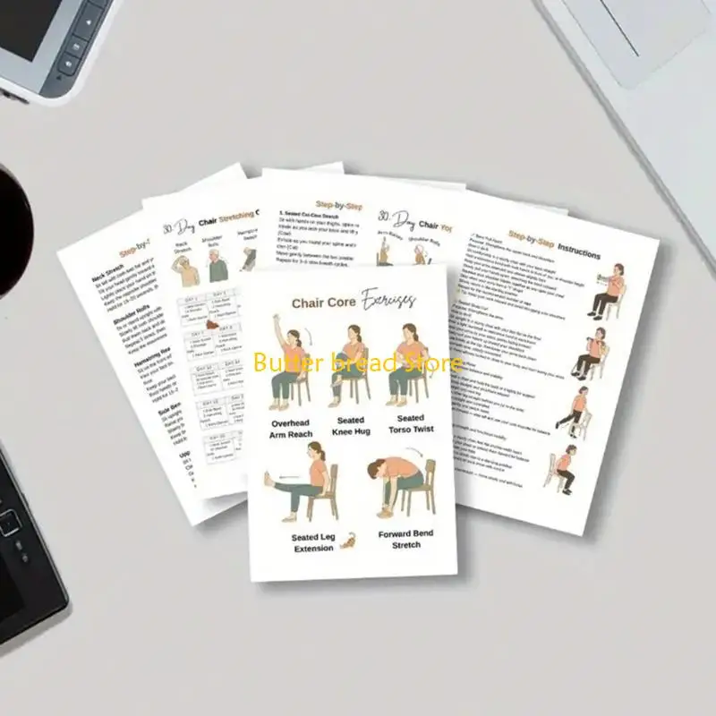W89C 30 Day Chair Yoga Exercise Guide for Seniors Home Workout with