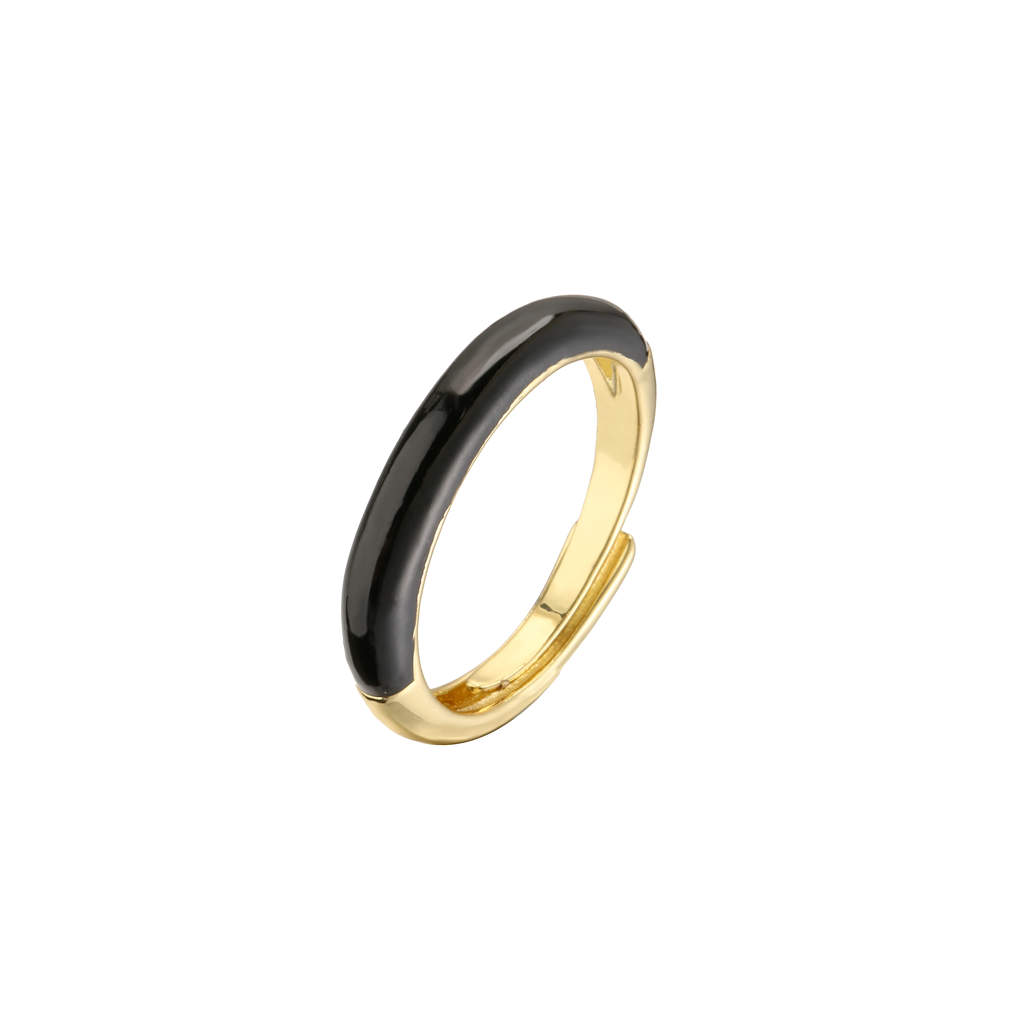 Lady New Fashion Multi Color Enamel Rings For Women Smooth Simple Metal Finger Rings Wholesale Accessories Gifts
