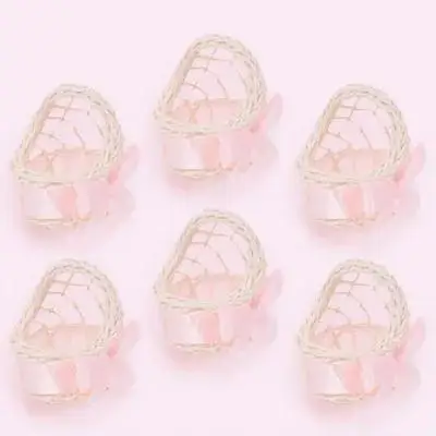 

Набор из 6 миниатюрных плетеных корзинок из ротанга для цветов, изысканные, компактные, для декора дома, миниатюрного домика, кукольного домика