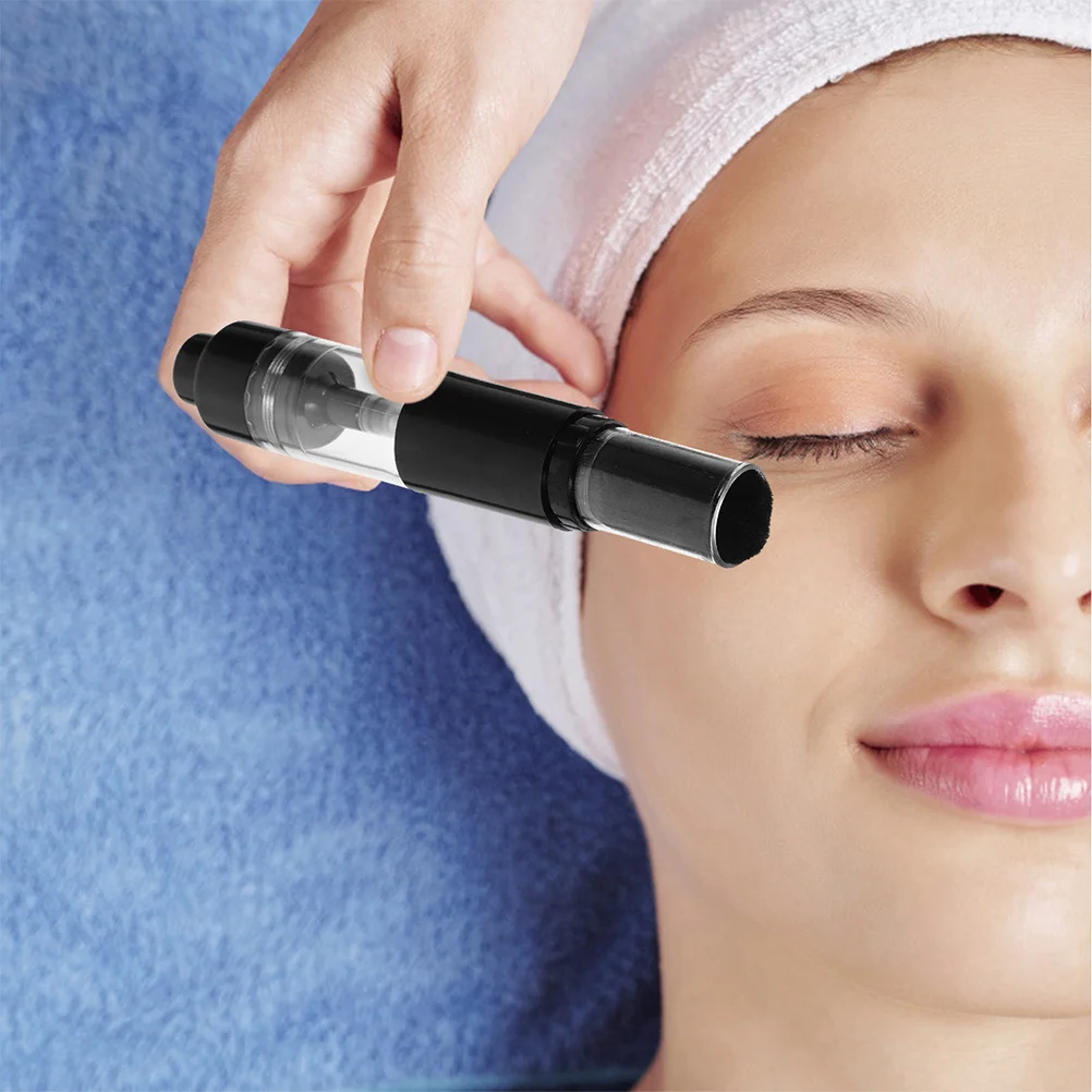 

2Pcs Press to Dispense Makeup Brush Set Refillable Retractable Powder Foundation Blush Applicator Travel Brush Loose Powder Jar