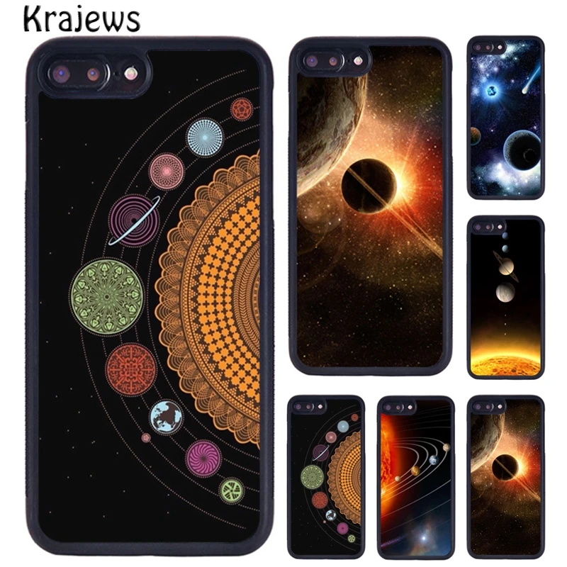 Krajews Realistic Solar System Planets Phone Case For iPhone 16 15 14 Plus 11 12 mini 13 Pro XR XS Max cover coque