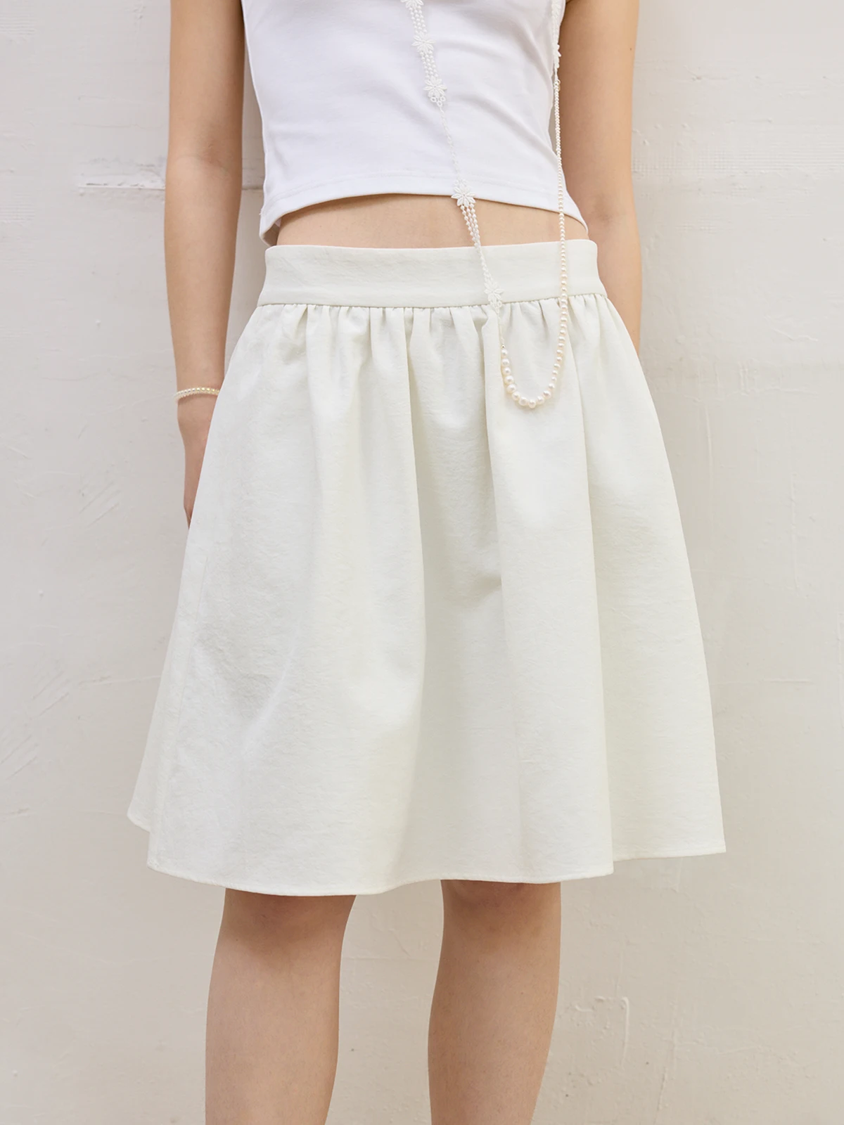 

Sontag Classic Lightweight Pleated Design Waisthead Crease Umbrella f Skirt ort Skirt A-Line Silhouette Knitted Polyester