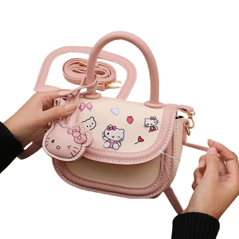 

Kawaii Sanrios Hellokittys Cinnamoroll Handbag Diy Handmade Materials Homemade Cute Cartoon Crossbody Bag Gifts