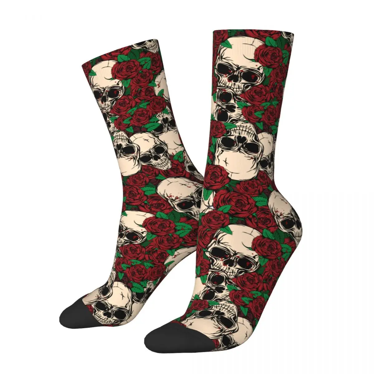 Rose Skull Skulls Socks Male Mens Women Spring Stockings Hip Hop