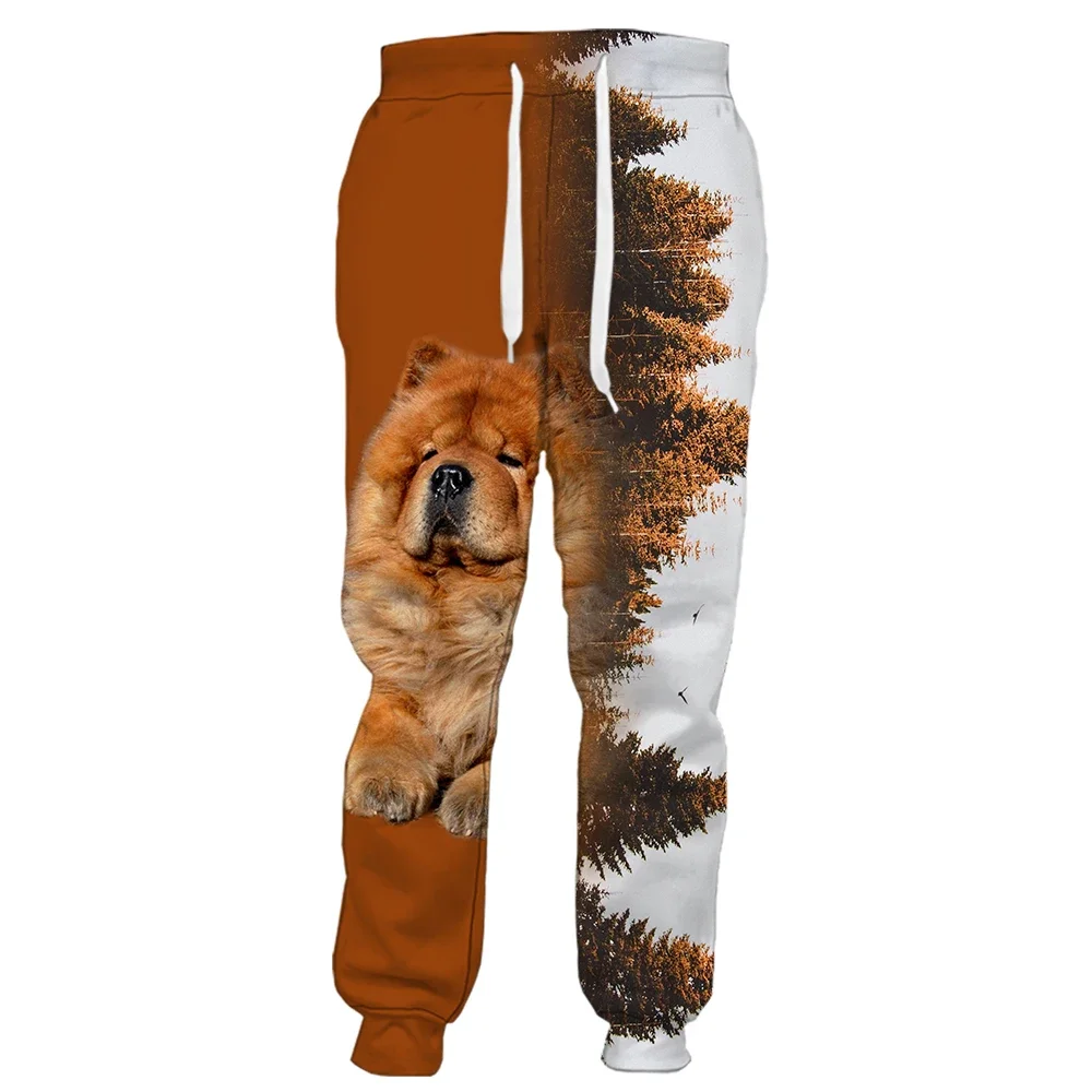 HX سراويل أنيقة تشاو تشاو أنا لست للجميع ثلاثية الأبعاد مطبوعة Sweatpants جيوب مرنة ملابس رياضية للجنسين ركض غير رسمي