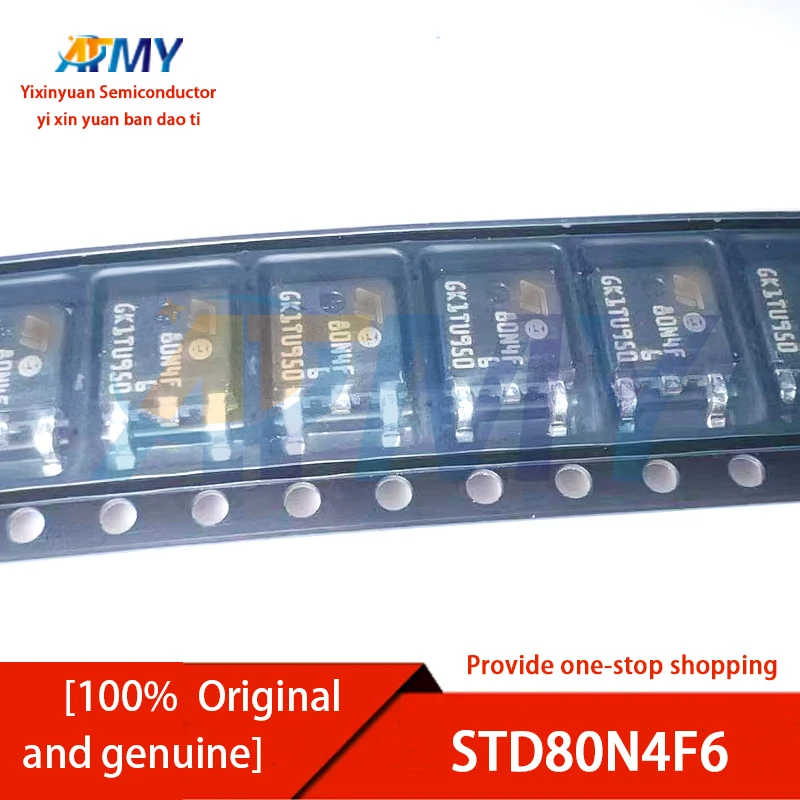 

10piece STD80N4F6 Silk screen 80N4F6 N-channel MOS tube 80A/40V SMD TO252