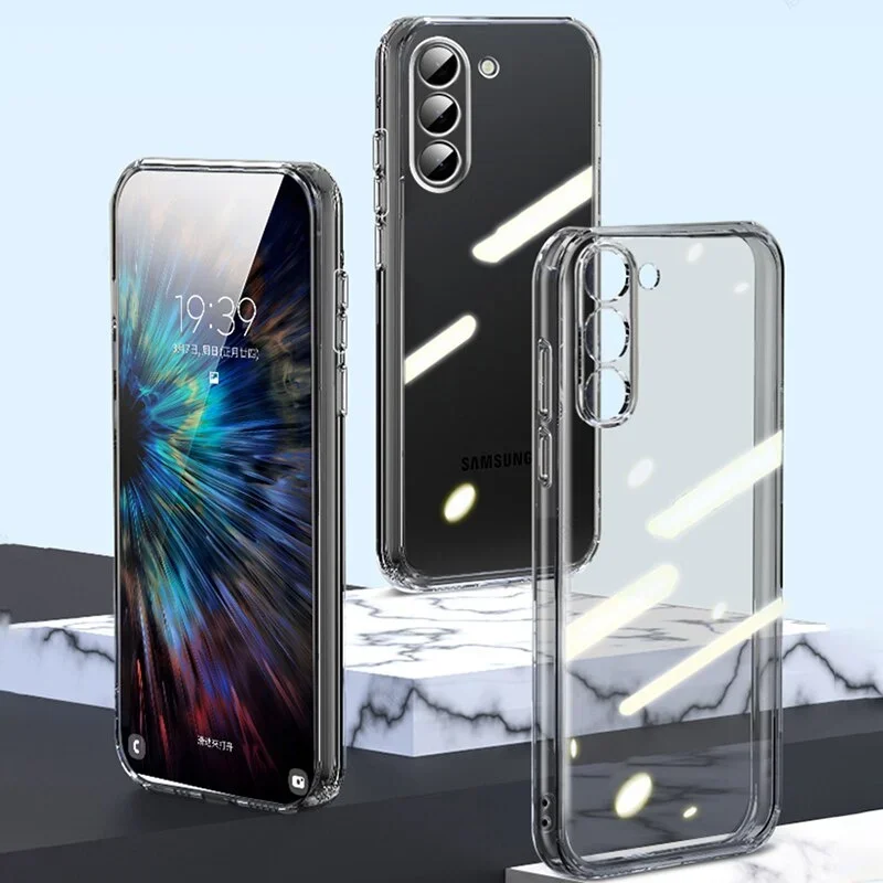 Роскошный ультратонкий мягкий чехол для Samsung Galaxy S25 ULTRA S24 FE S23 S22 S20 S21 Plus Note 20U прозрачная черная задняя Фото №5