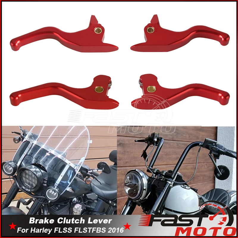 

Red Front Brake Clutch Lever For Harley Fat Boy S Softail FLSTFBS FLSS Slim S 2016 Motorcycle Handle Lever Parts Brakes Levers