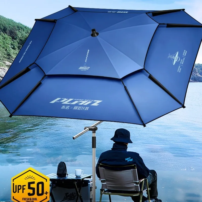 New Upgraded Fishing Umbrella Innovatively Octagonal Fishing Parasol Stainless Steel Rod Beach Umbrella Backyard Large Parasol