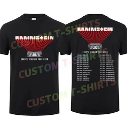 2024 Summer Men T Shirt Casual Hot Rammstain Europe Tour 2024 30th Anniversary T-shirt Graphic Short Sleeves 100% Cotton S-3XL