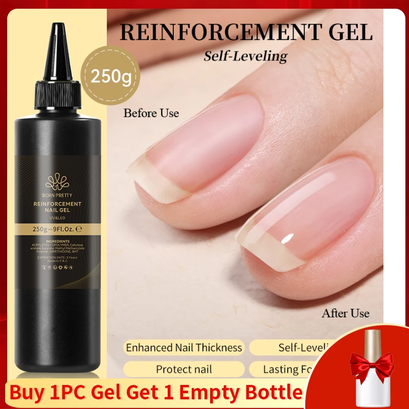 BORN PRETTY 250g 10 in 1 เจลเล็บเคล็ดลับเล็บอเนกประสงค์กาวเสริมเล็บ Super Base Top Coat Extension เล็บ