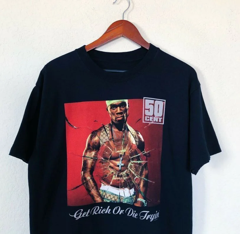 Get Rich or Die Tryin' 50 Cent T-Shirt Short sleeve all size S-5XL- Free Shiping