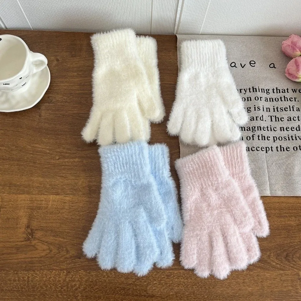 新しい肥厚フリース 5 本指手袋防風保温タッチスクリーン手袋防寒サイクリング手袋女性