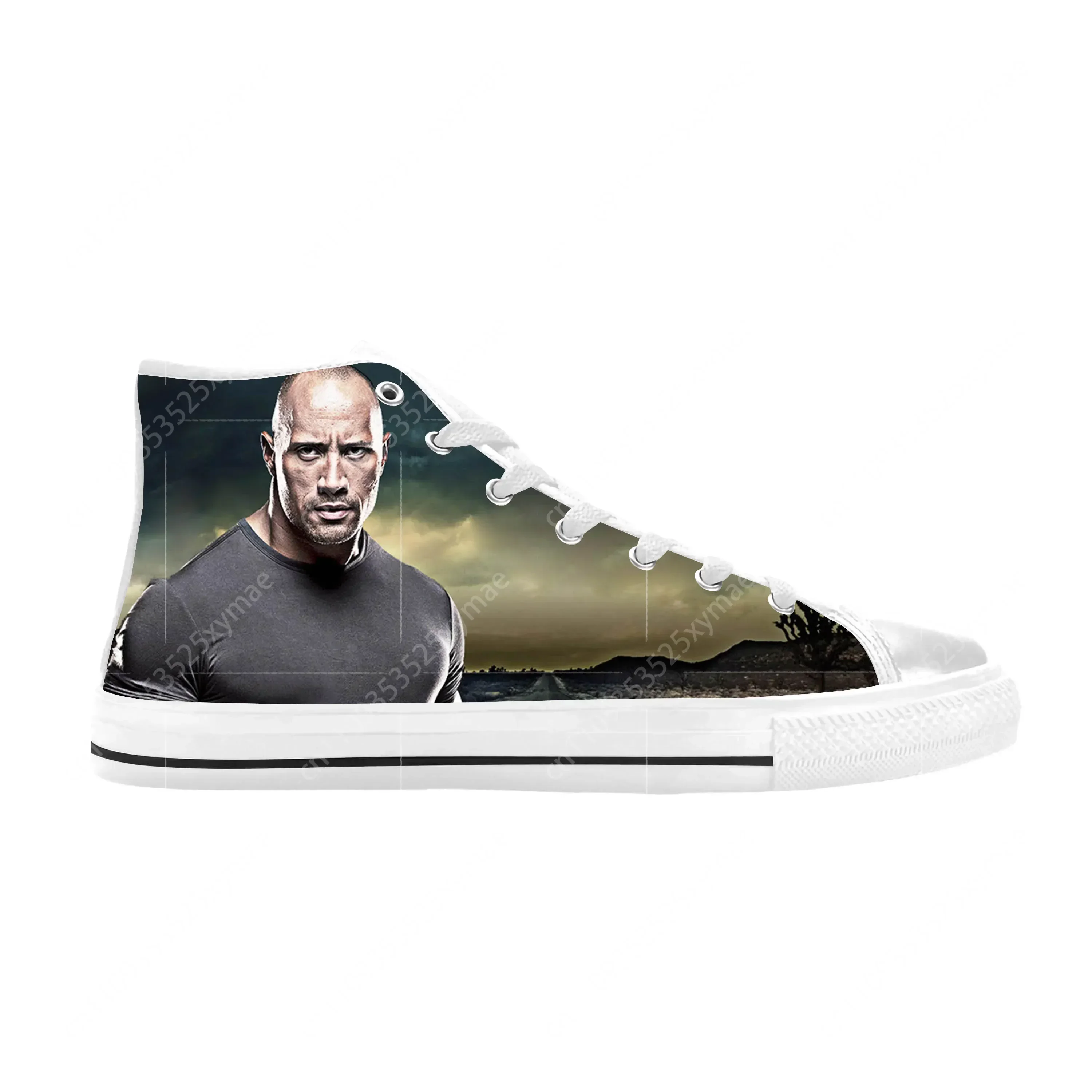 Dwayne Johnson The Rock Movie Star Actor Fashion Casual Cloth Shoes High Top Comfortable Breathable 3D Print Men Women Sneakers