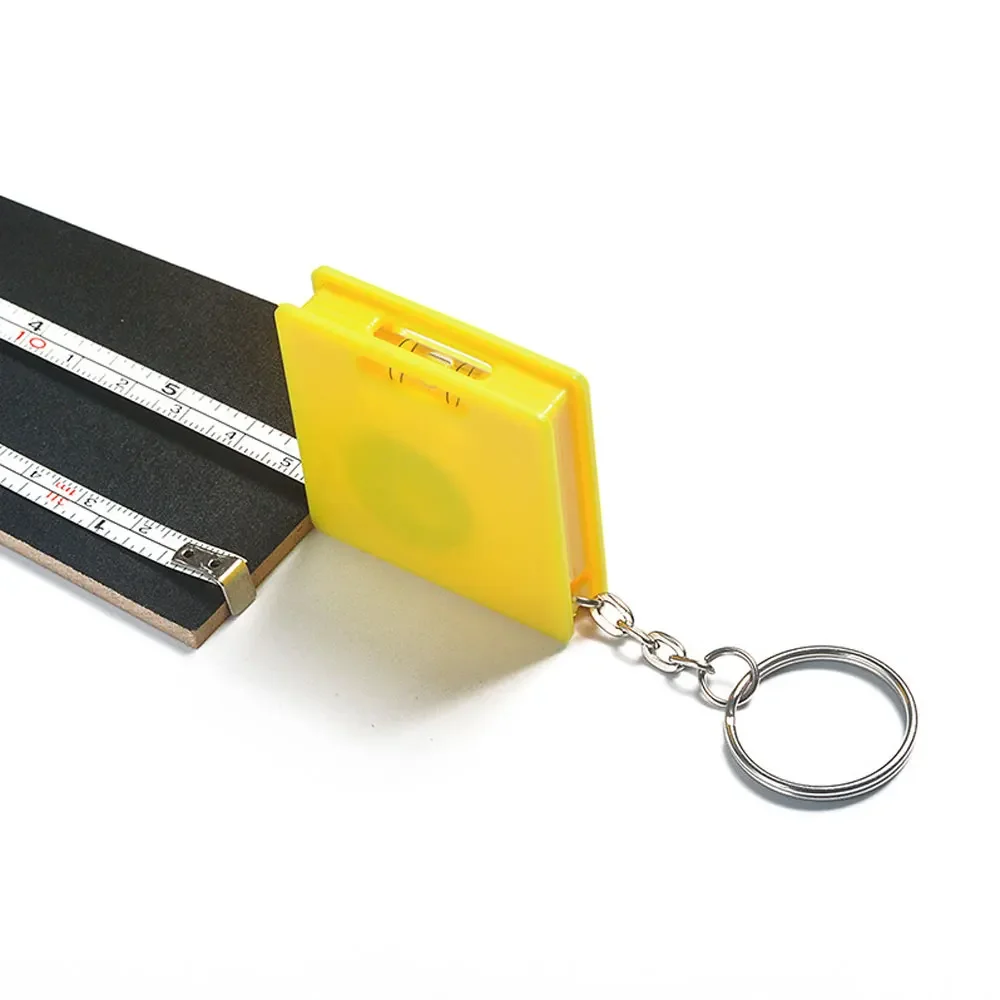 1PC 1m Mini Multifunctional Keychain Square Steel Tape Measure with Gradienter Mini Measuring Ruler Household Tool Accessories