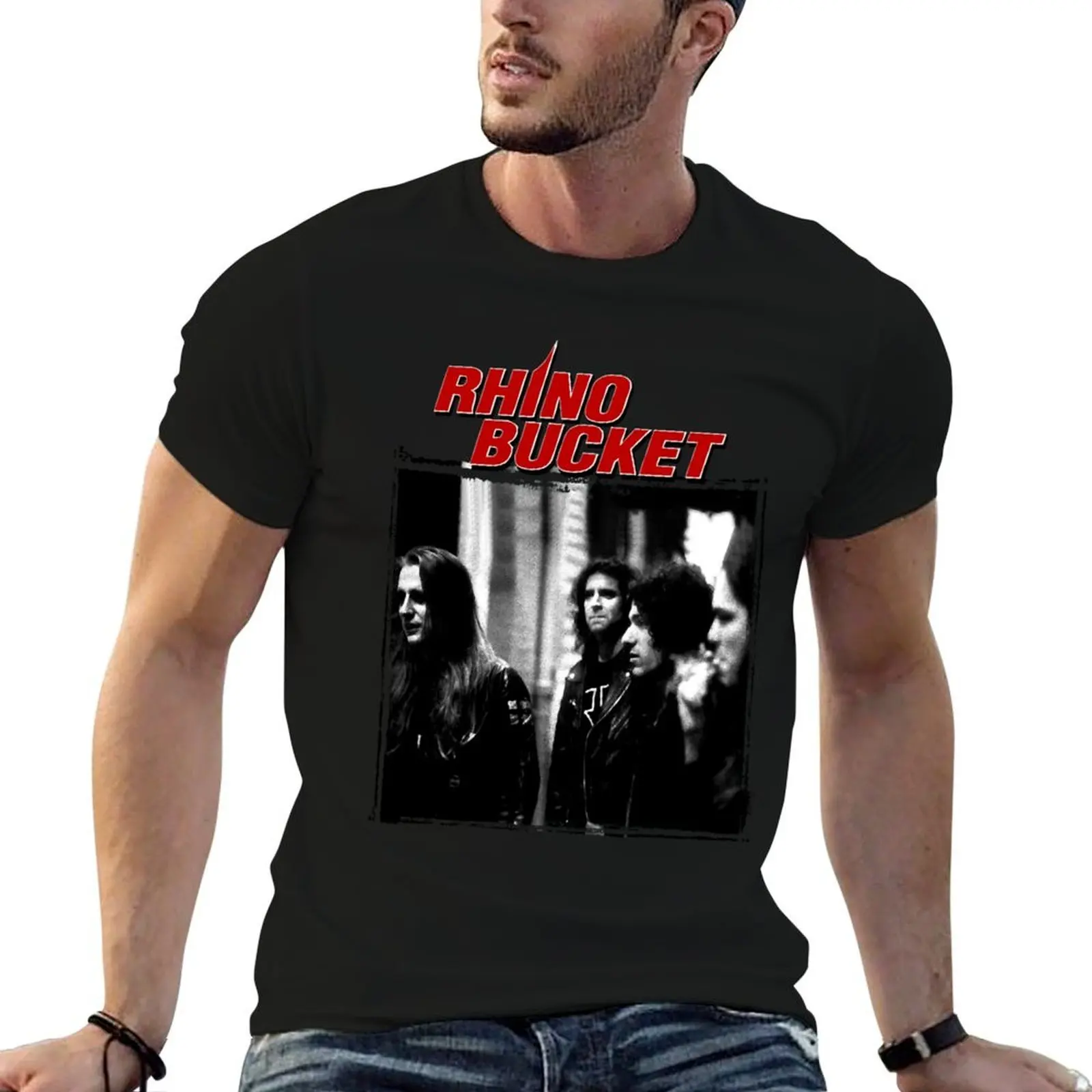 Rhino Bucket T-Shirt cotton man t-shirts summer top mens vintage t shirts