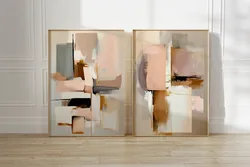 Abstrakte minimalistische Wandkunst smaragdgrüne Erdtöne und Ocker-Poster Wall Art Pictures Home Decor For living room